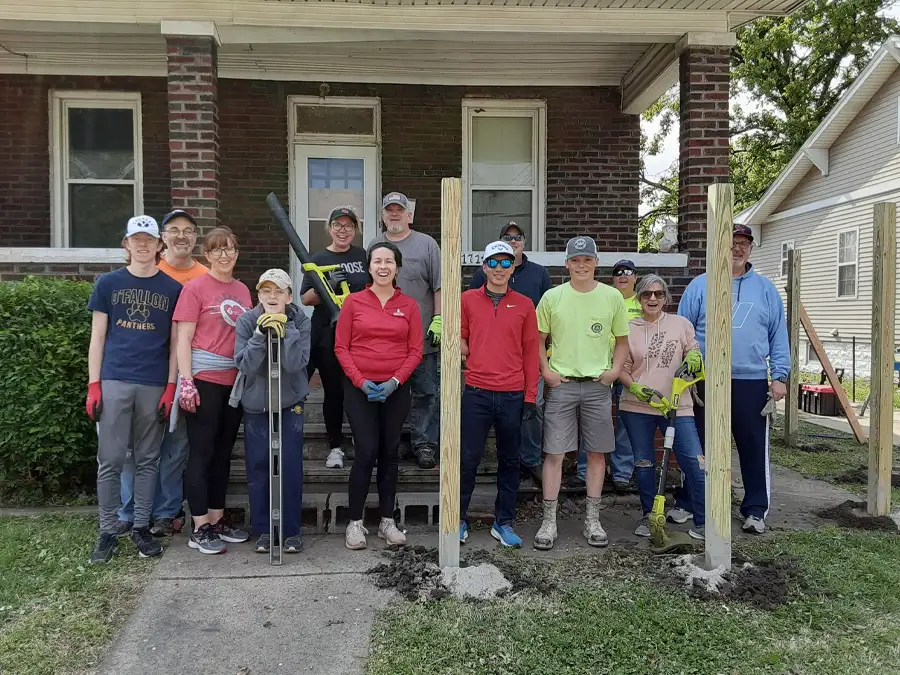 Rebuilding Together Southwest Illinois - Wheelchair Ramp for Rebuild Day of 2023 - group of volunteers - April 2023