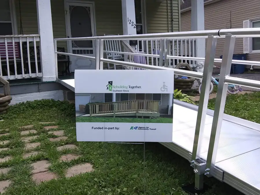 Rebuilding Together Southwest Illinois - aluminum wheelchair ramp for army veteran - AFTER - June 2022