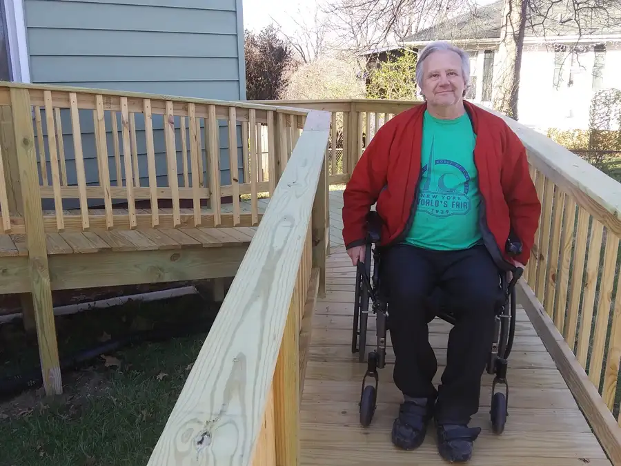 Rebuilding Together Southwest Illinois - Replacing An Old Aluminum Ramp - very satisfied homeowner - March 2023