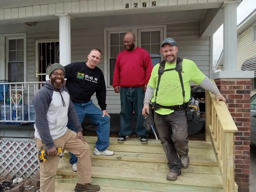 Rebuilding Together Southwest Illinois - New Porch Steps for Local Veteran - group of volunteers - March 2024