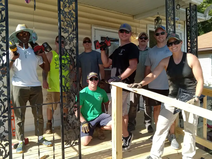 Rebuilding Together Southwest Illinois - New Porch & Wheelchair Ramp with the Help of Scott Air Force Base: EOD volunteers - September 2023